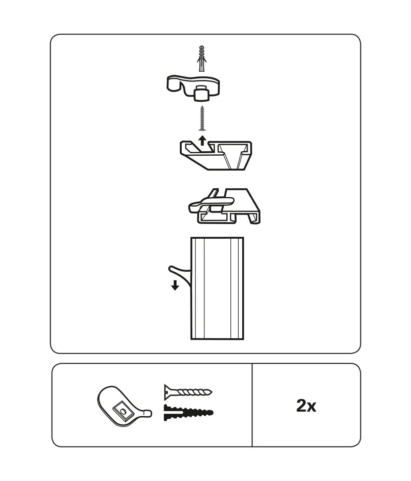 Aluminium-Vorhangschiene 1-läufig weiß