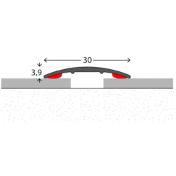 Übergangsprofil für textile Bodenbeläge / Laminat und Multilayer
