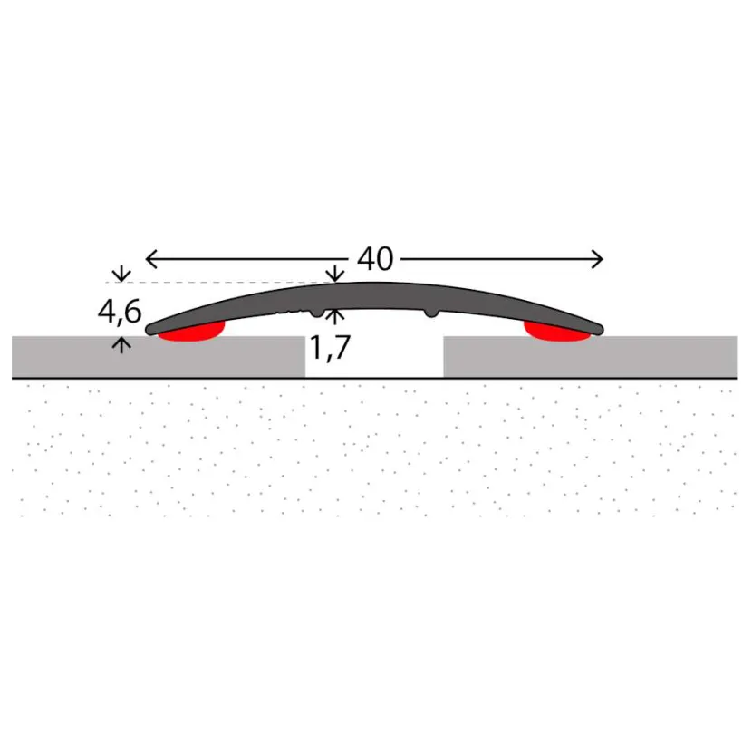 Übergangsprofil für textile Bodenbeläge und Laminat oder Multilayer