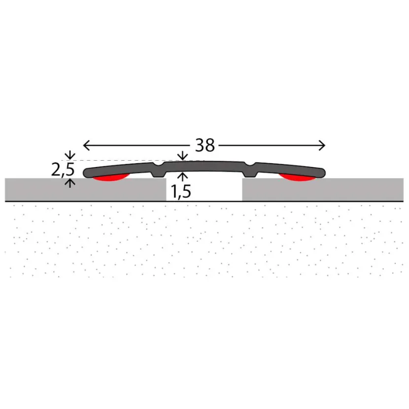 Übergangsprofil für textile Bodenbeläge und Laminat / Multilayer
