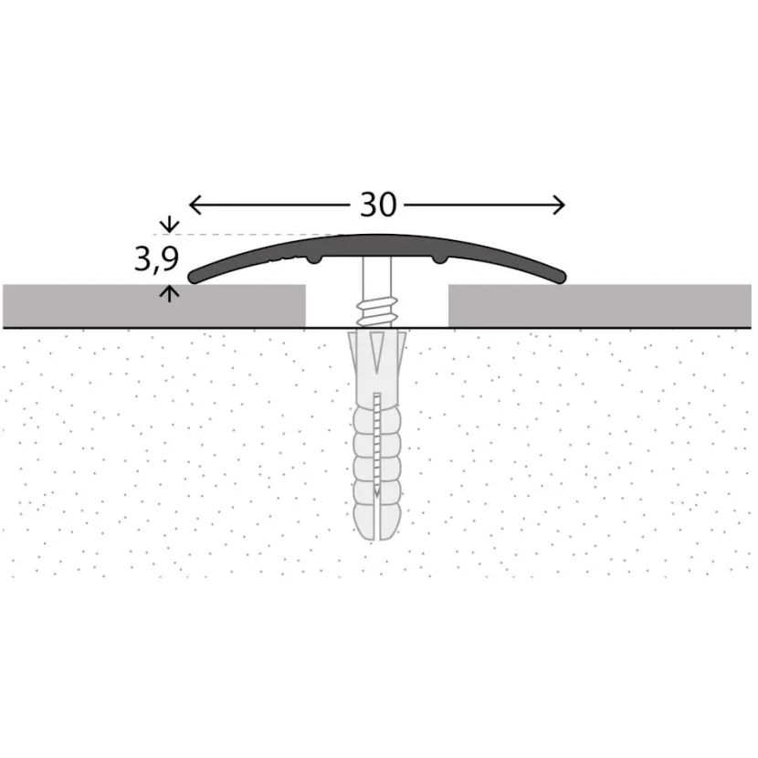 Übergangsprofil für textile Bodenbeläge / Laminat und Multilayer