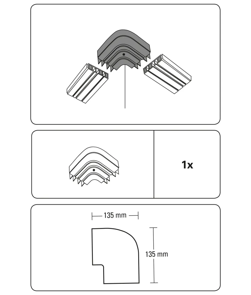 Vorhangschiene GE3 weiß