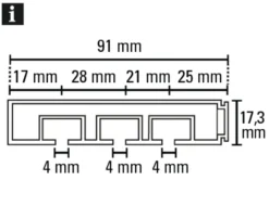 Vorhangschiene GE3 weiß